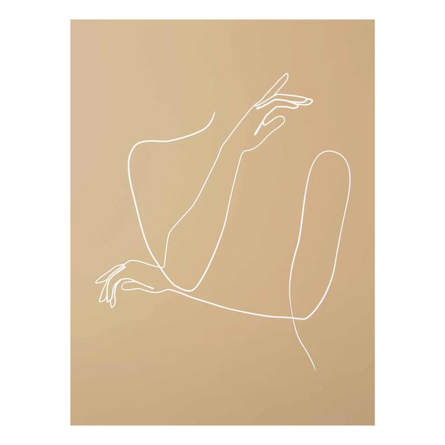 Quadri moderni   Line Art - Mani femminili Beige