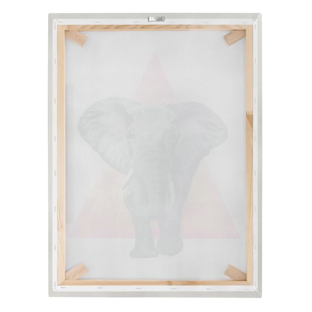 Quadro colorato Illustrazione - Elefante fronte triangolo pittura