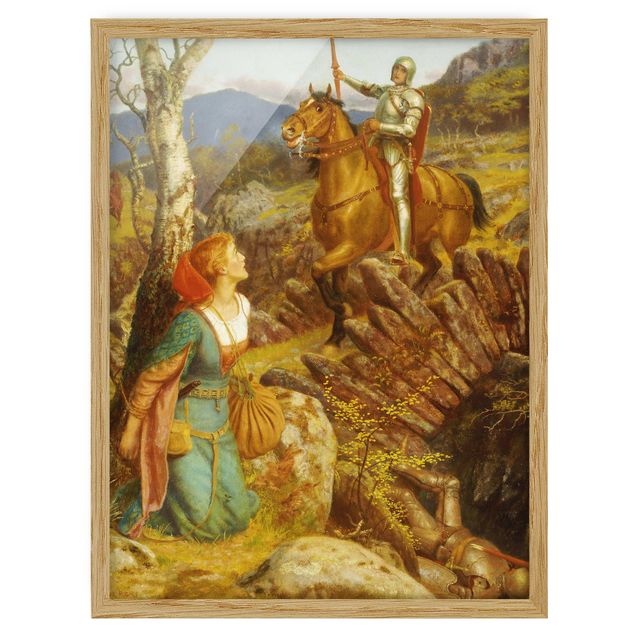 Riproduzione quadri famosi Arthur Hughes - Il rovesciamento del cavaliere arrugginito