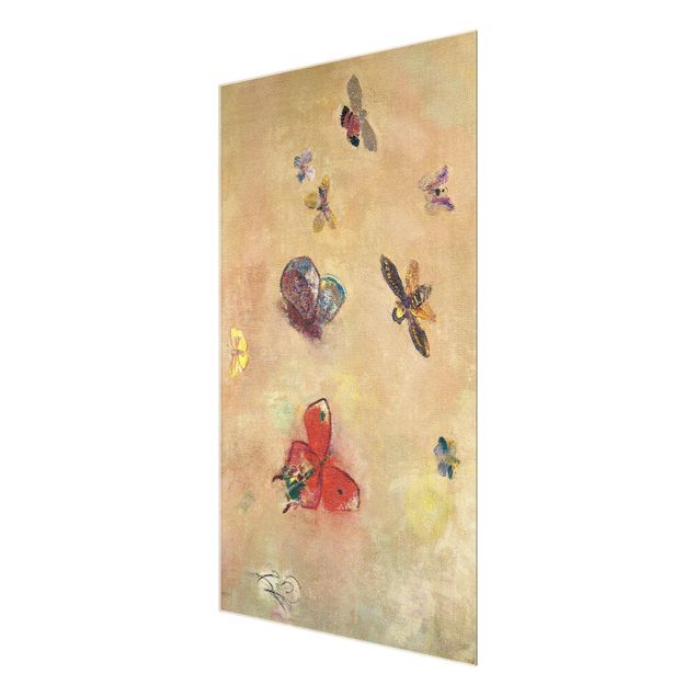 Quadri in vetro con animali Odilon Redon - Farfalle colorate