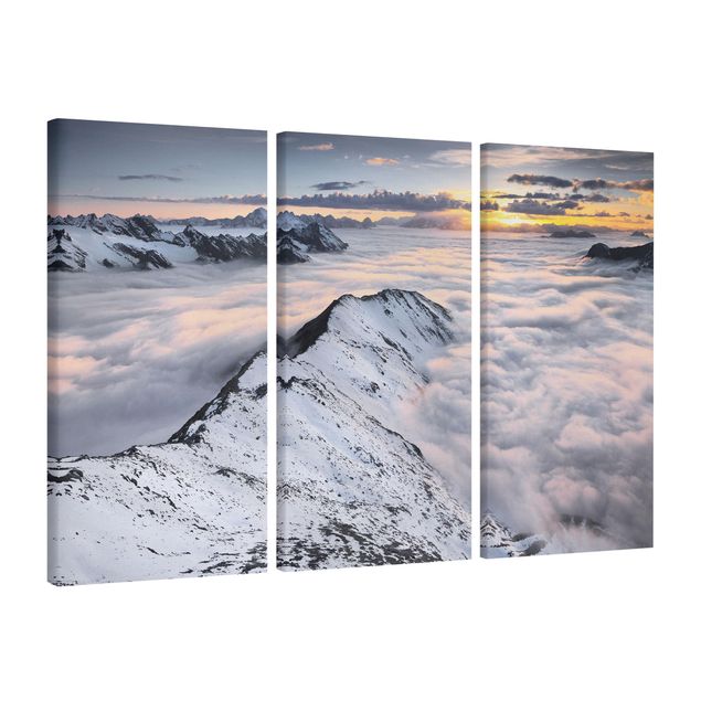 Quadro su tela componibile Vista di nuvole e montagne