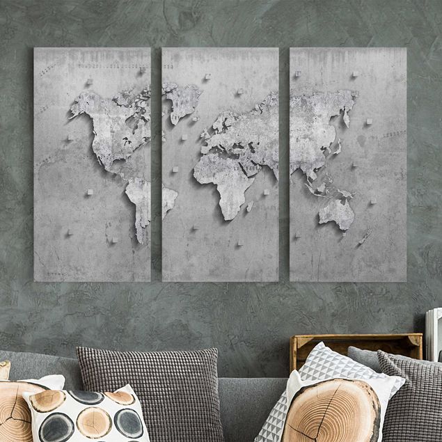 Quadri moderni   Mappa del mondo in cemento