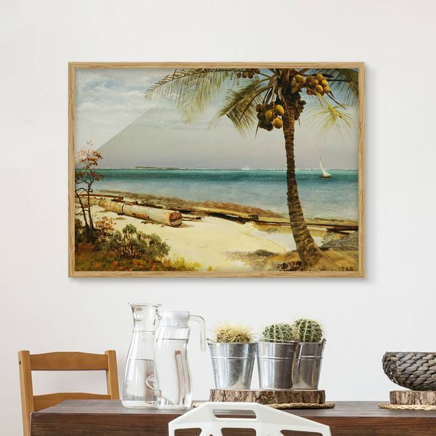 Quadri con cornice con spiaggia Albert Bierstadt - Costa tropicale