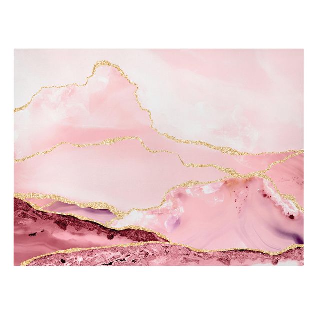 Tele astratte Estratto Monti rosa con Golden Lines