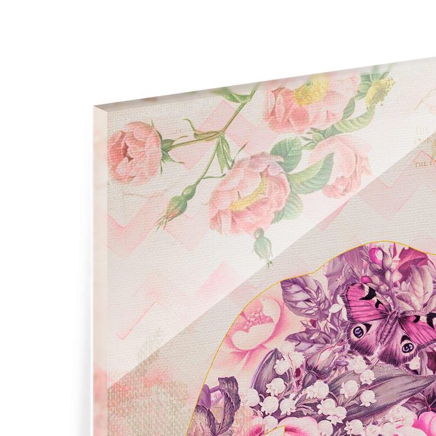 Quadri Andrea Haase Collage vintage - Fiori rosa elefante