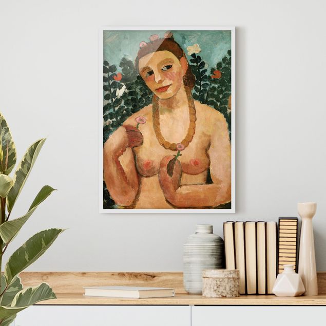 Quadri espressionismo Paula Modersohn-Becker - Autoritratto con collana d'ambra