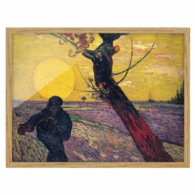 Riproduzioni quadri famosi Vincent Van Gogh - Seminatore con sole al tramonto