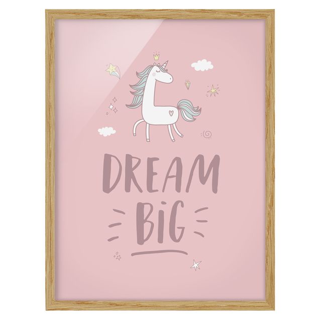 Stampe Dream big Unicorno