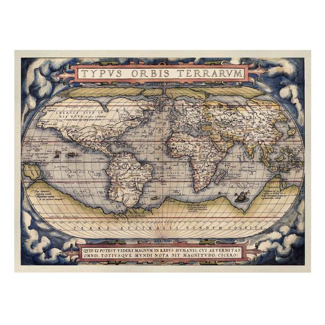 Quadri su tela Mappa del mondo storico Typus Orbis Terrarum