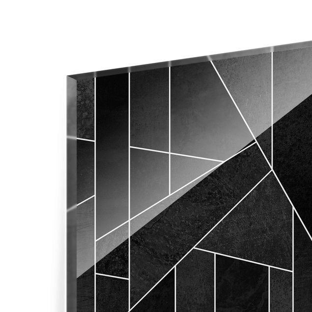 Quadri stampe Acquerello geometrico in bianco e nero