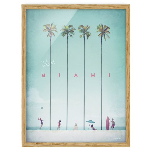Quadri con spiaggia e mare Poster di viaggio - Miami