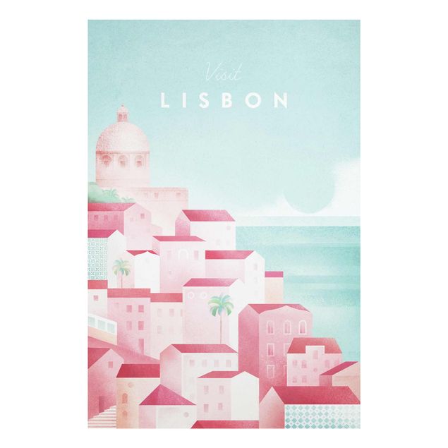 Quadri in vetro con architettura e skylines Poster di viaggio - Lisbona