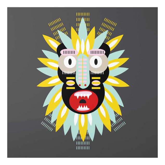 Quadri colorati Maschera etnica a collage - King Kong