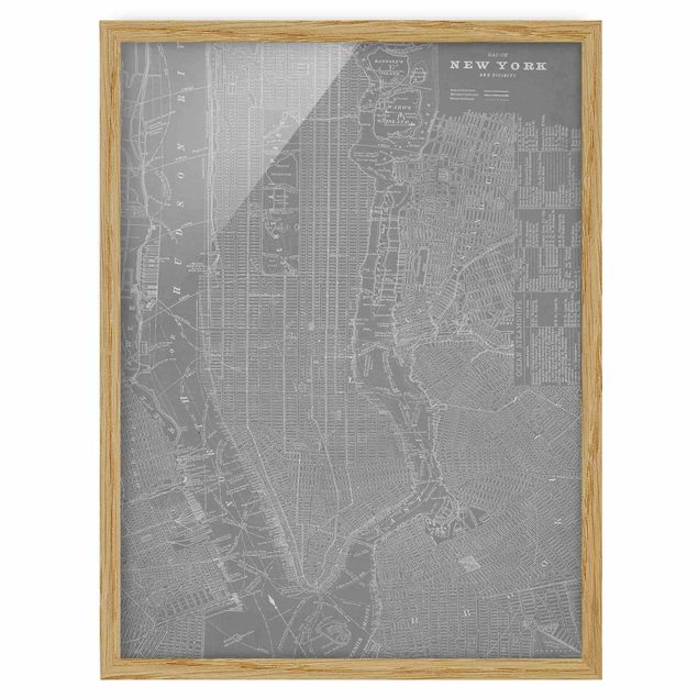 Quadri città Mappa vintage New York Manhattan