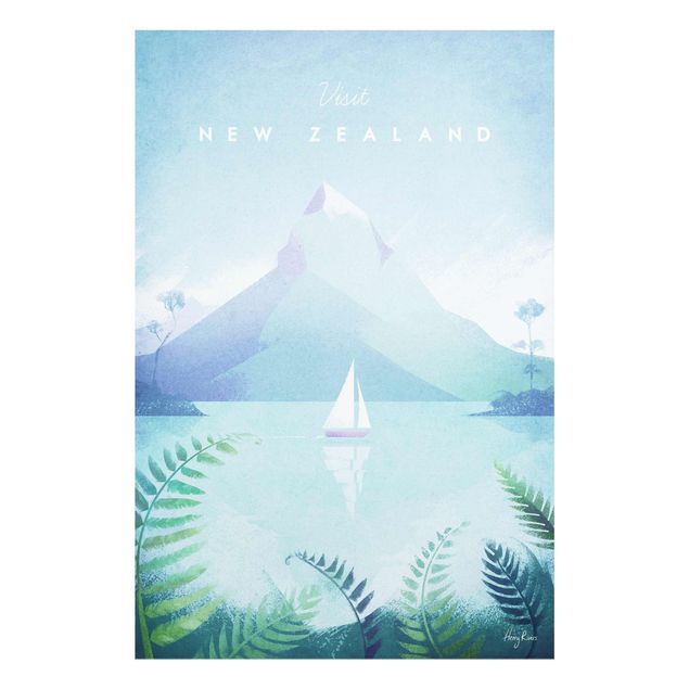 Quadri in vetro architettura e skylines Poster di viaggio - Nuova Zelanda