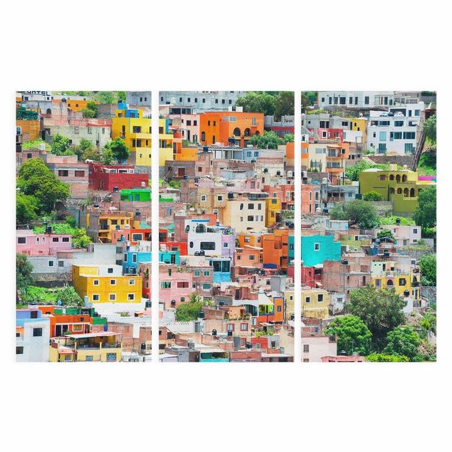 Quadro colorato Case colorate di fronte a Guanajuato