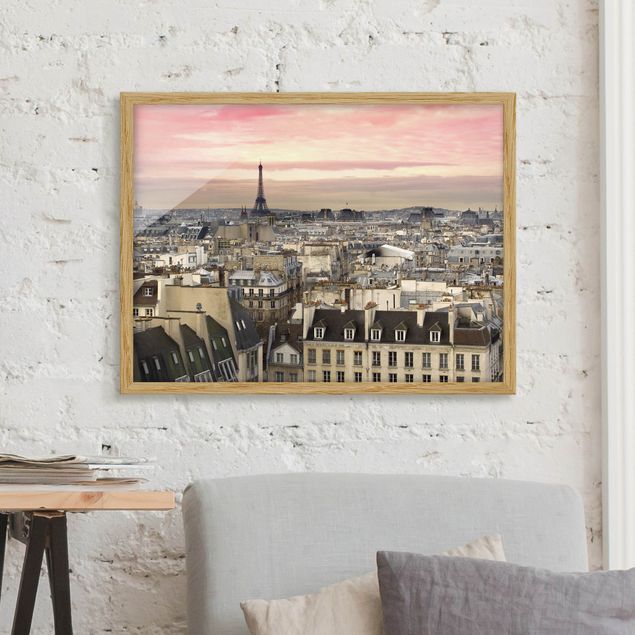 Quadri con cornice con architettura e skylines Parigi da vicino