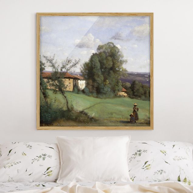 Quadri con paesaggio Jean-Baptiste Camille Corot - UnaFattoria a Dardagny