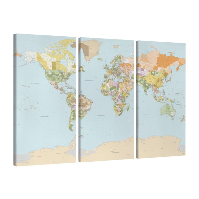 Quadri moderni per arredamento Mappa politica del mondo