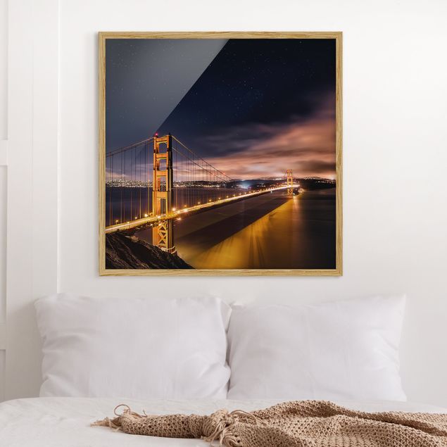 Quadri moderni   Golden Gate alle stelle