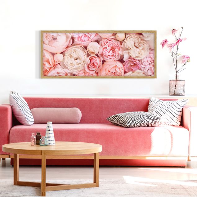 Quadro moderno Rose Rosa Corallo Shabby