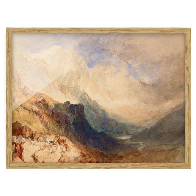 Stile artistico William Turner - Veduta lungo una valle alpina, forse la Val d'Aosta