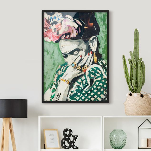 Poster con cornice - Frida Kahlo - Collage No.3 - Verticale 4:3