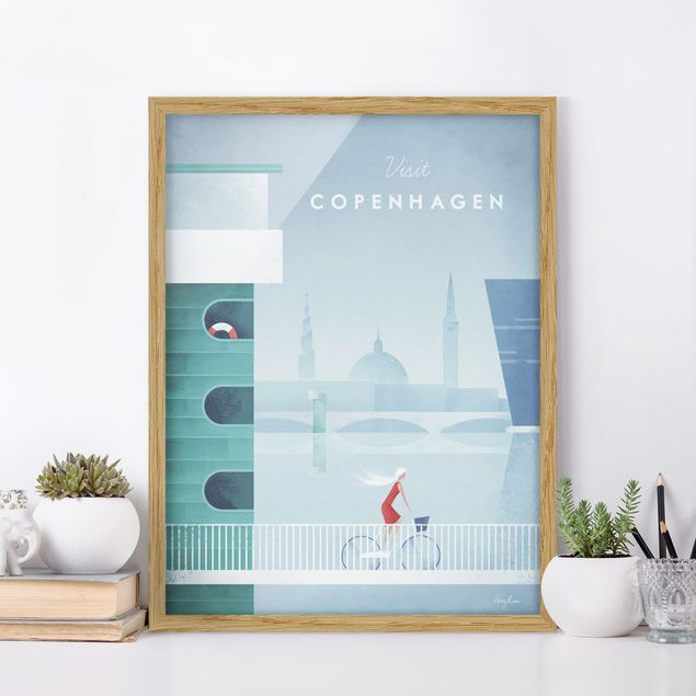 Quadri con cornice architettura e skylines  Poster di viaggio - Copenaghen
