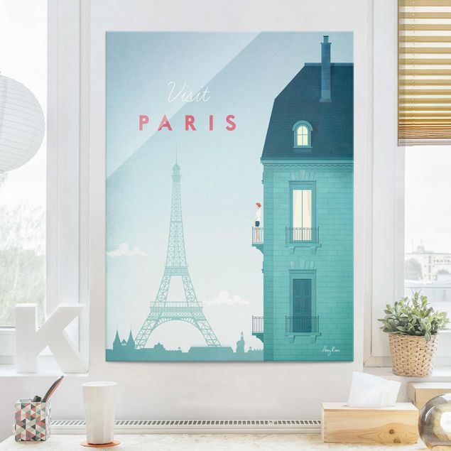 Quadri in vetro Parigi Poster di viaggio - Parigi