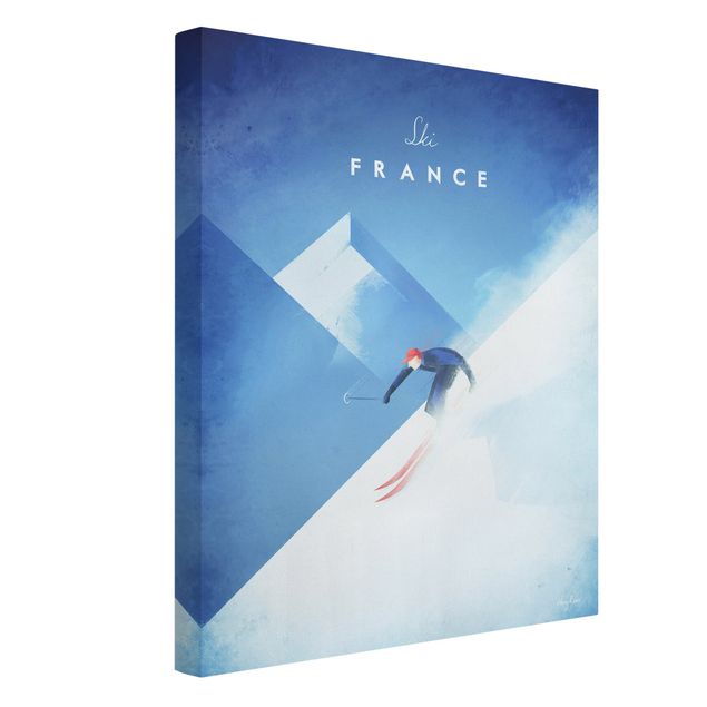 Quadro vintage Poster di viaggio - Sciare in Francia
