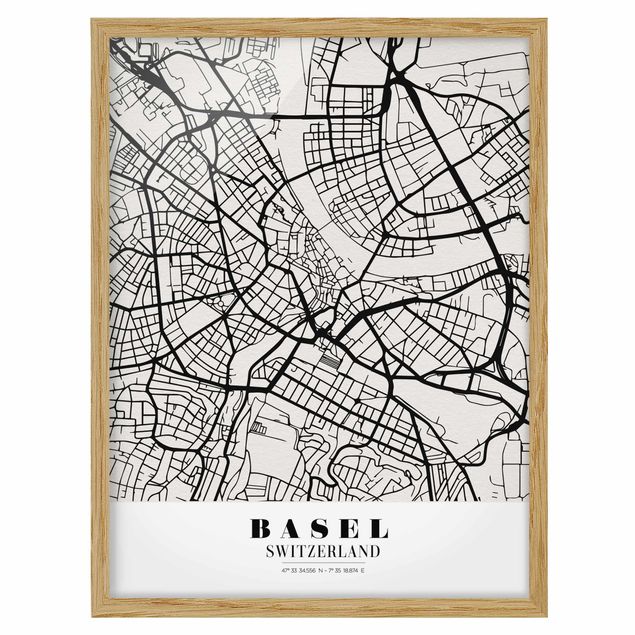 Quadri stampe Mappa di Basilea - Classica