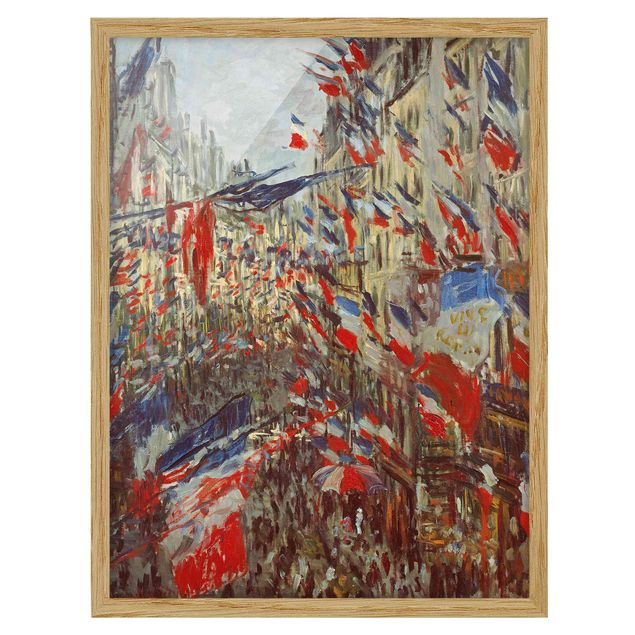 Quadri con cornice architettura e skylines  Claude Monet - Rue Montorgueil con le bandiere