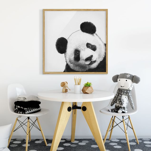 Quadri con cornice in bianco e nero Illustrazione - Panda Disegno in bianco e nero