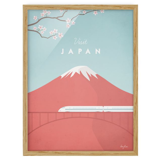 Quadri con cornice con fiori Poster di viaggio - Giappone