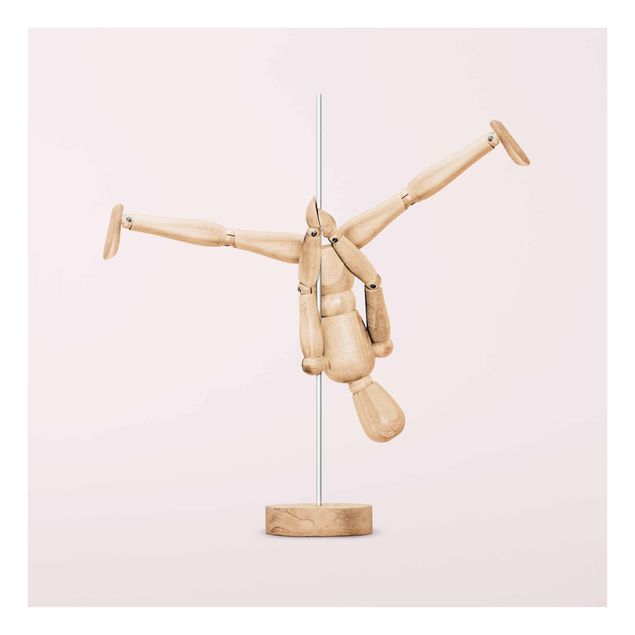 Quadri rosa Pole Dance con figura in legno
