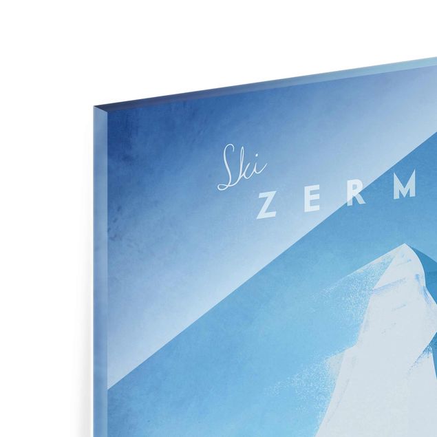Quadri in vetro riproduzioni Poster di viaggio - Zermatt