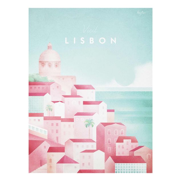 Quadri in vetro con architettura e skylines Poster di viaggio - Lisbona