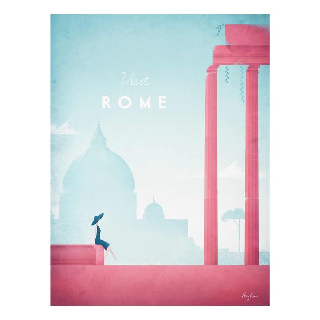 Quadri moderni rossi Poster di viaggio - Roma