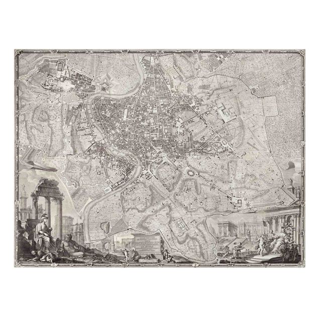 Quadri città Mappa vintage Roma