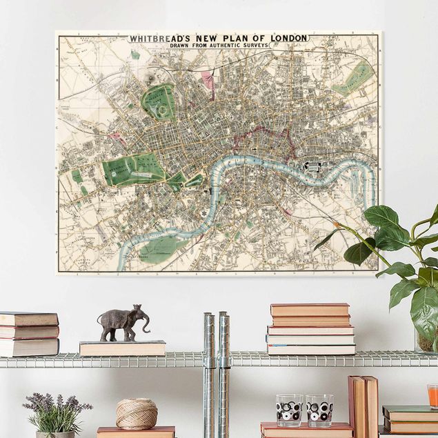 Quadri in vetro Berlino Mappa vintage Londra