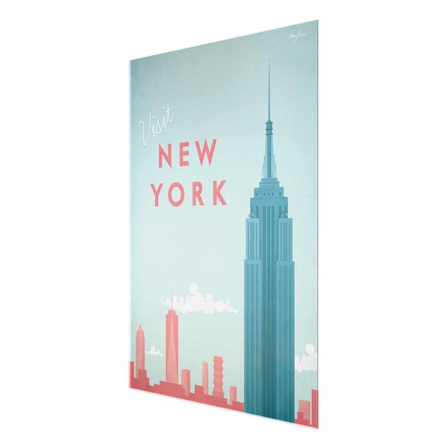 Quadro rosso Poster di viaggio - New York