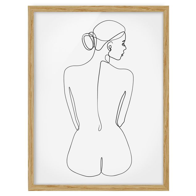 Quadri di nudo Line Art - Nudo di schiena Bianco e Nero