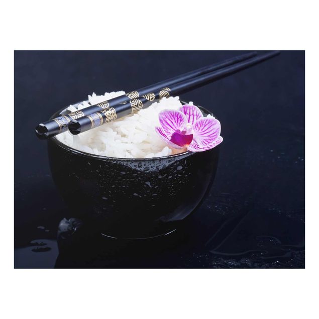 Quadri con fiori Ciotola di riso con orchidea