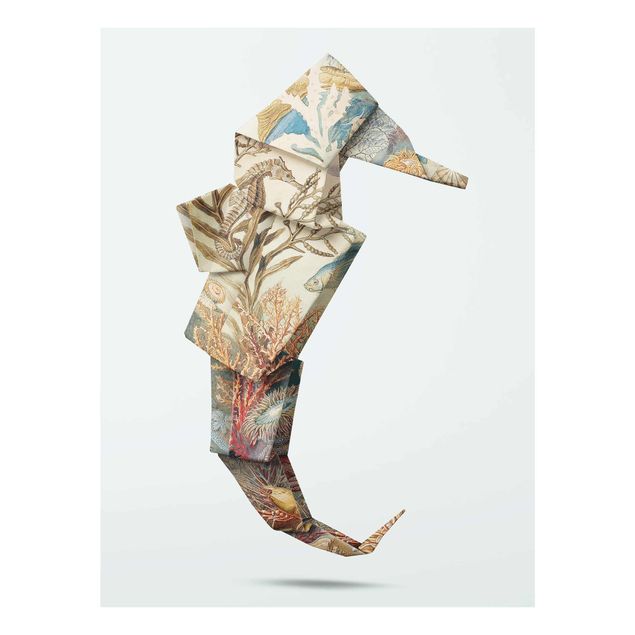 Quadro turchese Origami cavaluccio marino