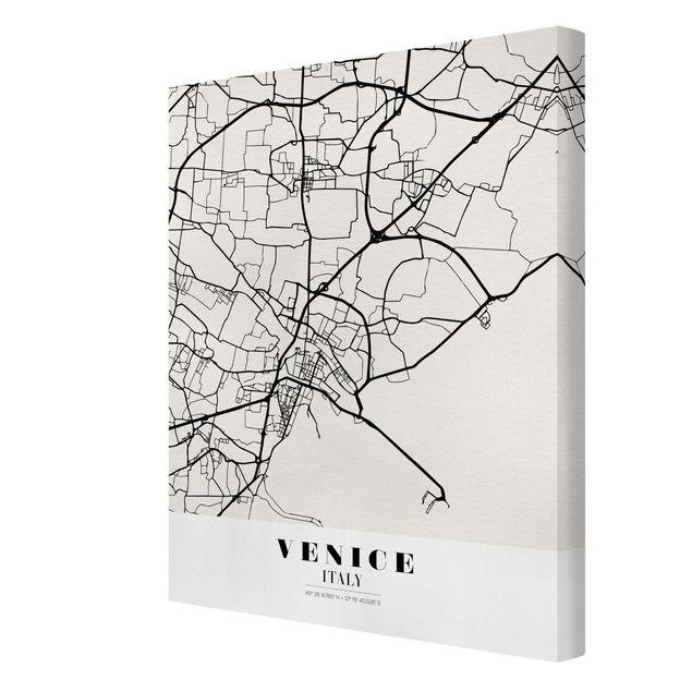 Stampa su tela Mappa di Venezia - Classica