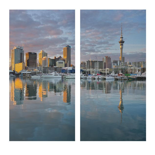 Quadro città Tramonto sullo Skyline di Auckland