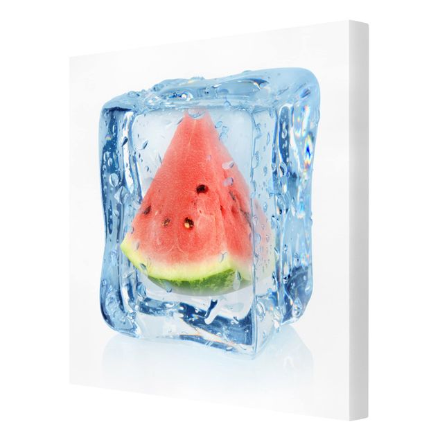 Stampa su tela - Melon in ice cube - Quadrato 1:1