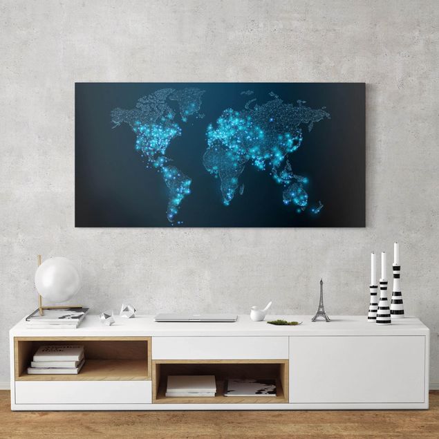 Quadro città Mondo connesso - Mappa del mondo