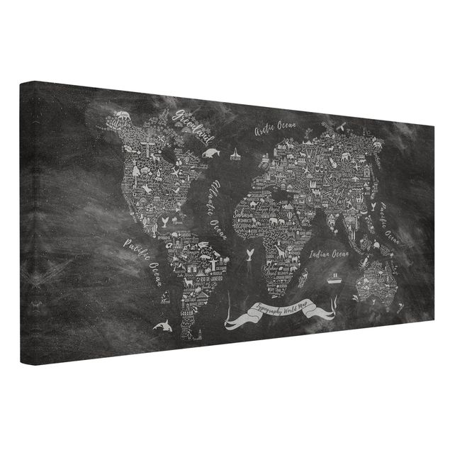Quadri stampe Mappa del mondo in gesso tipografico