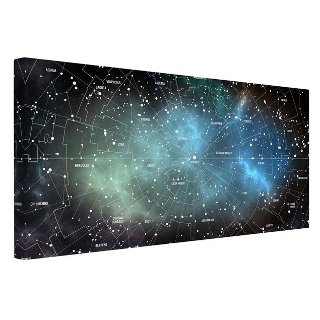 Quadri sfondo nero Mappa delle costellazioni stellari Nebulosa galattica